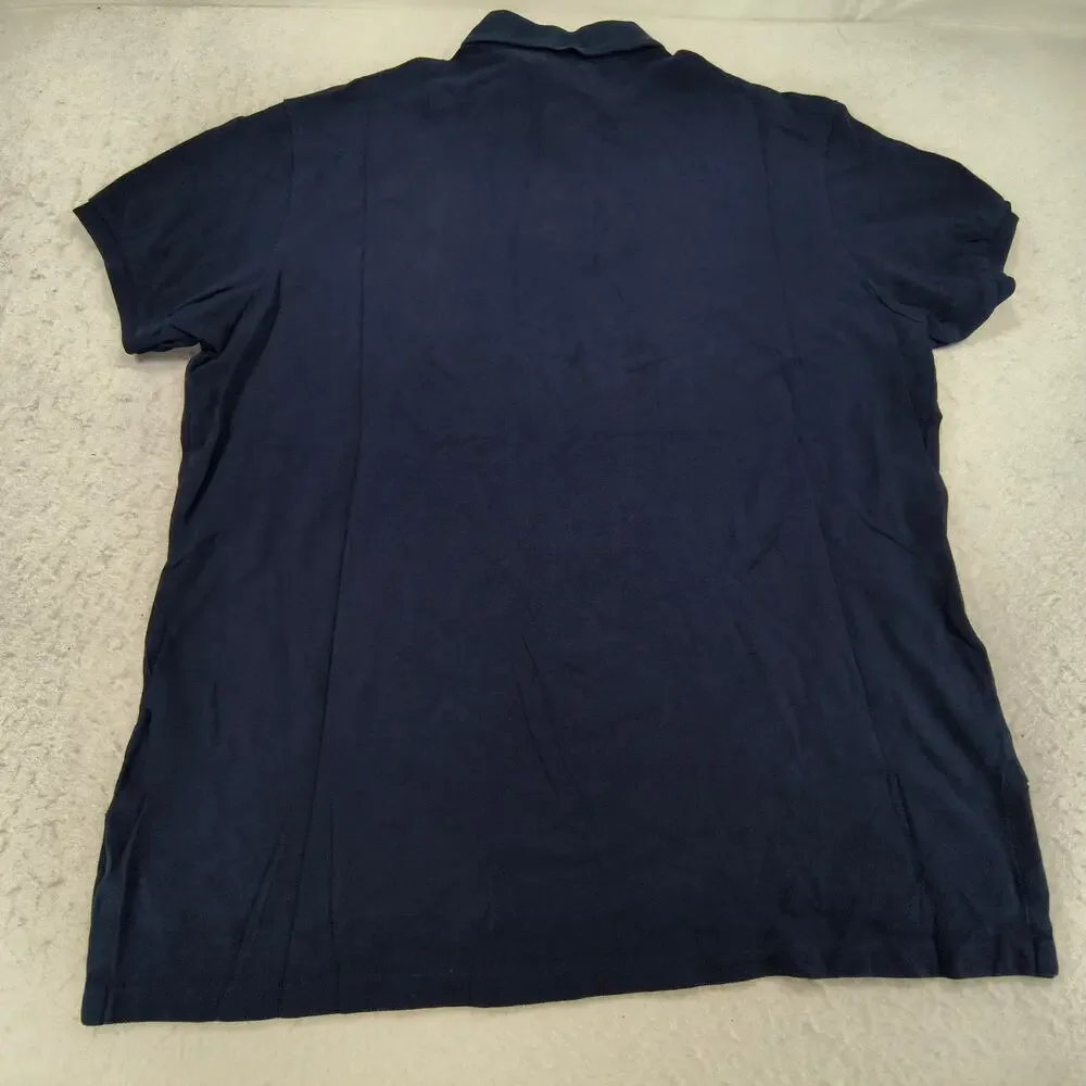 Polo Ralph Lauren Custom Fit Collared Polo Shirt Mens Size Extra Large XL Navy